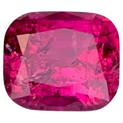 1.65 Carat National Loose Rubelite Tourmaline Stone Cushion Cut Afghan Gemstone