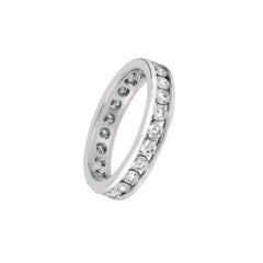 1.65 Carat Natural Diamond Eternity Channel Set Ring Band 14 Karat White Gold