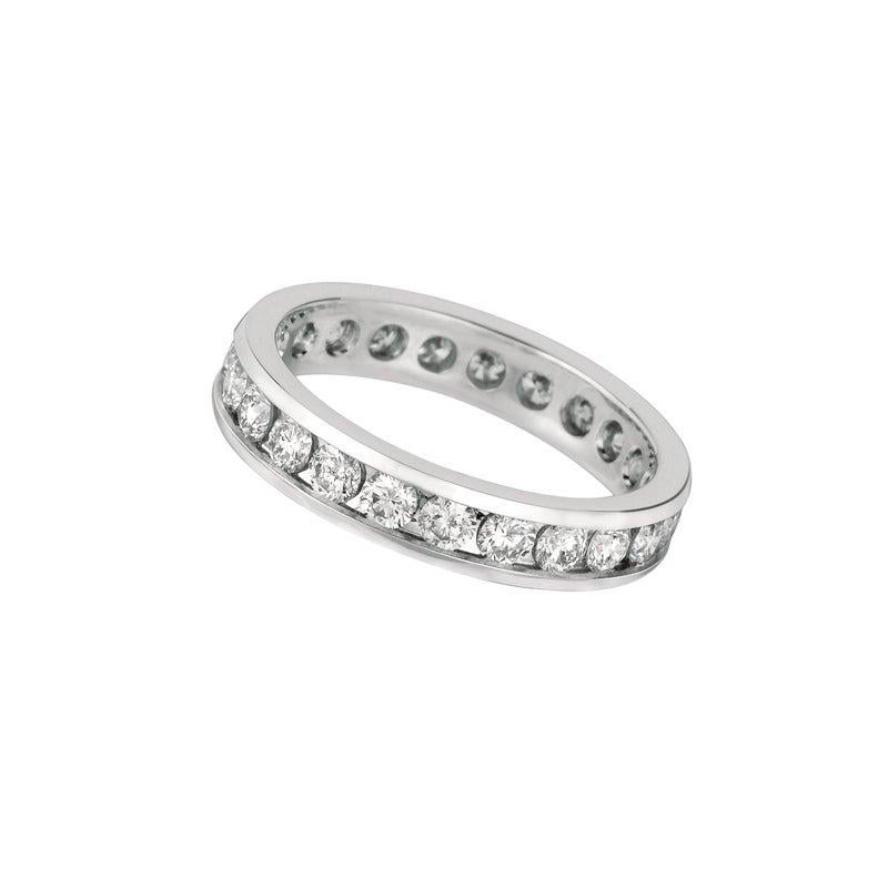 For Sale:  1.65 Carat Natural Diamond Eternity Channel Set Ring Band 14 Karat White Gold 3