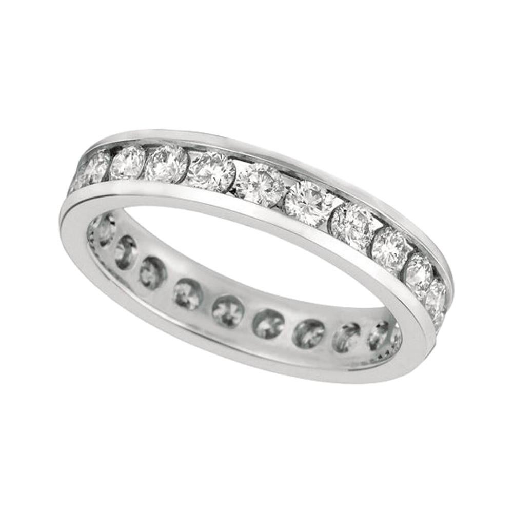 1.65 Carat Natural Diamond Eternity Channel Set Ring Band 14 Karat White Gold