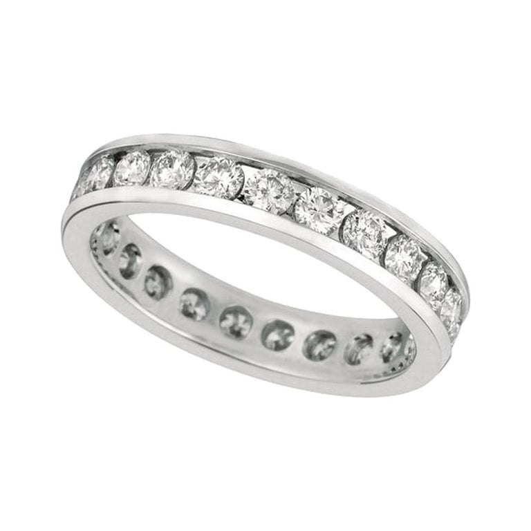 18k Gold 2.00Ct Natural Round Cut Diamond Channel Set Eternity Band Ring G SI1