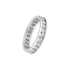 1.65 Carat Natural Diamond Eternity Channel Set Ring Band 14 Karat White Gold
