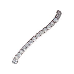 16.5 Carat Natural Diamond Tennis Bracelet for Women, 18K White Gold