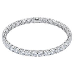 Pulsera de tenis con diamantes naturales de 16,5 quilates para mujer, oro blanco de 18 quilates