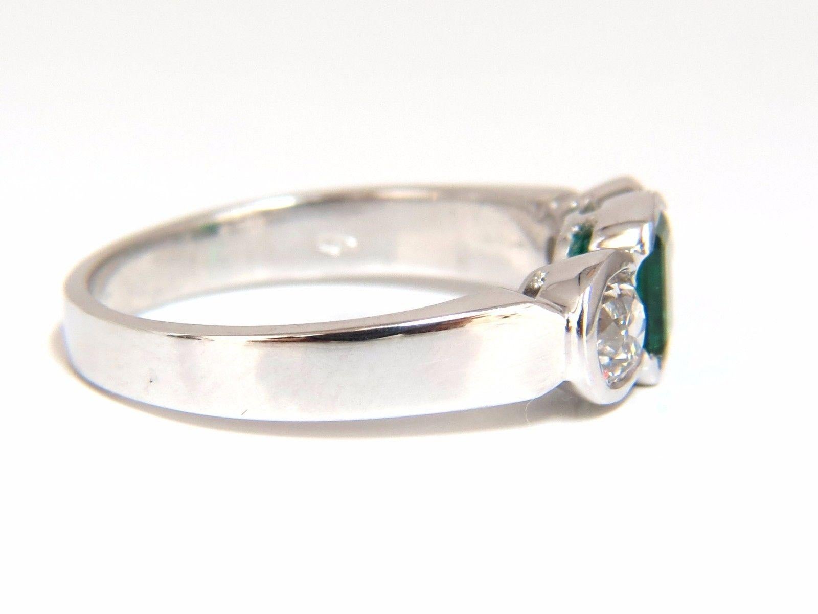 Modern 1.65 Carat Natural Emerald Cut Brilliant Emerald Diamond Ring 18 Karat Mod Deco For Sale
