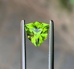 1.65 Carat Natural Loose Apple Green Peridot Trilliant Cut Pakistani Gemstone