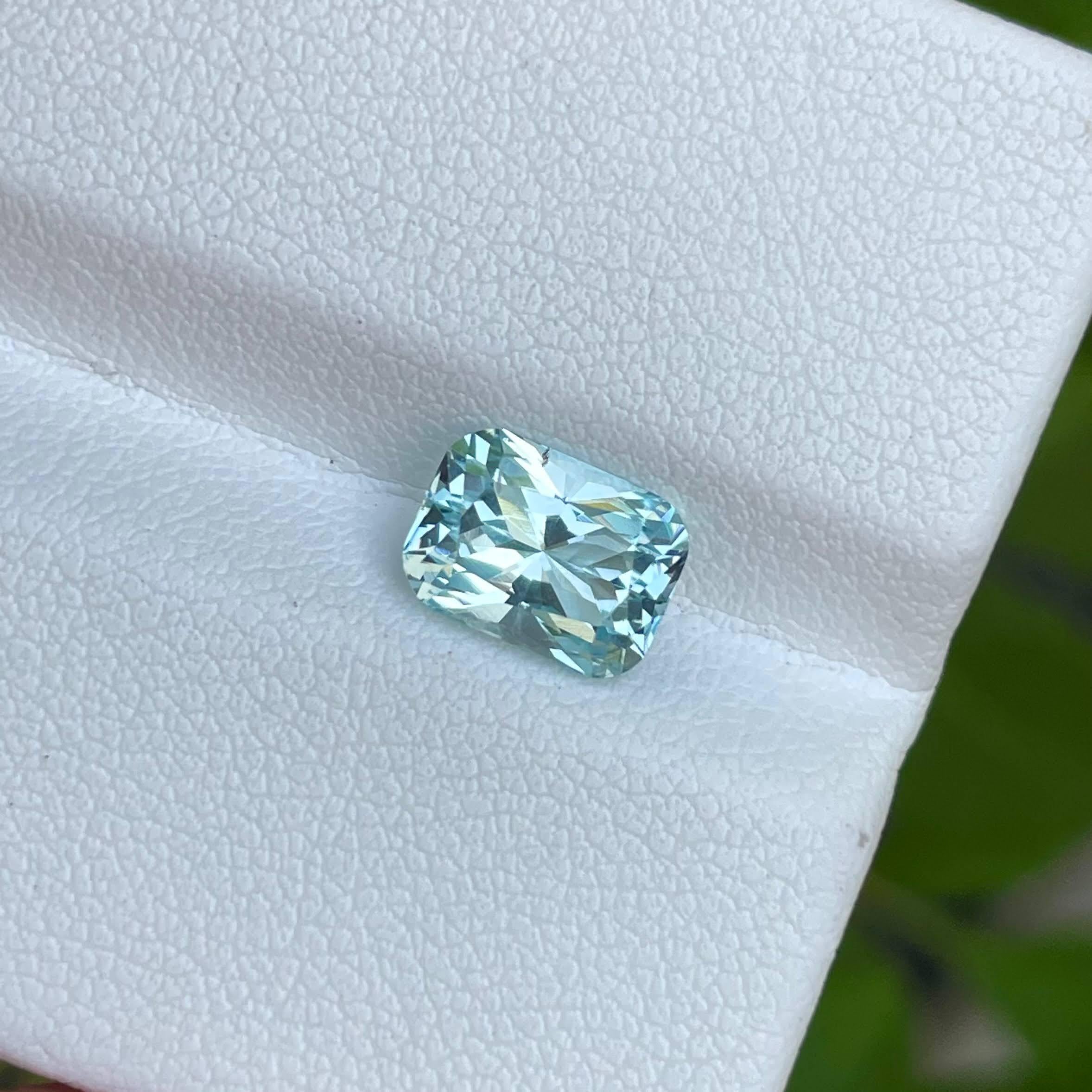 1.65 Carat Natural Loose Aquamarine Custom Precision Cut Nigerian Gemstone For Sale 2