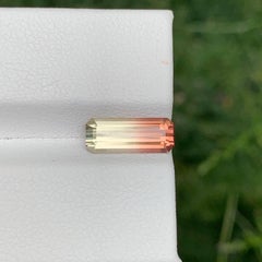1.65 Karat Natürliche Lose Bicolor Turmalin Stein Smaragdschliff Afghanischer Edelstein