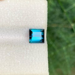 1.65 Carat Natural Loose Blue Color Tourmaline Baguette Cut Afghan Gemstone