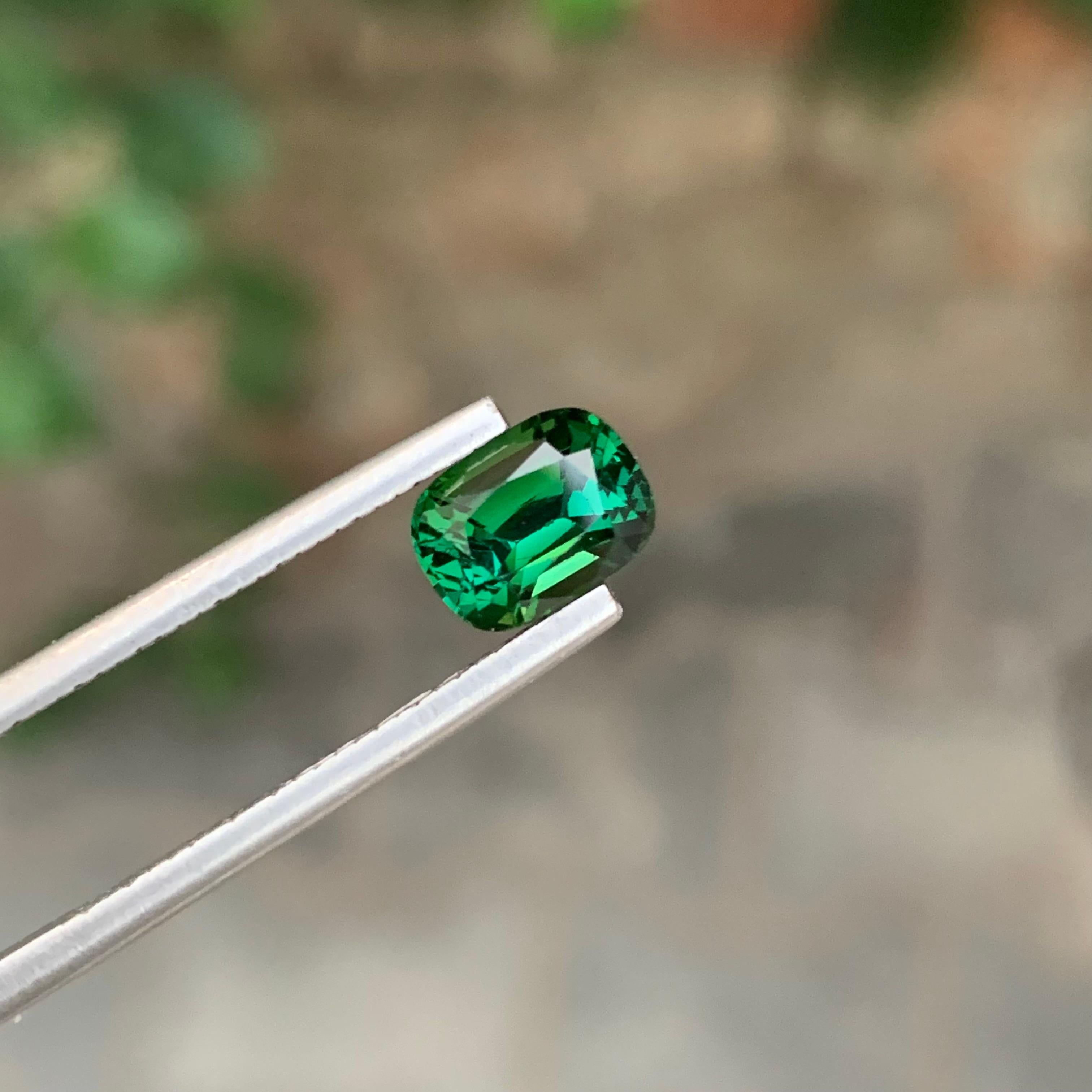 Taille coussin 1.65 Carat Natural Loose Blue Green Tourmaline Cushion Shape Gemstone (Tourmaline bleue verte en forme de coussin) en vente