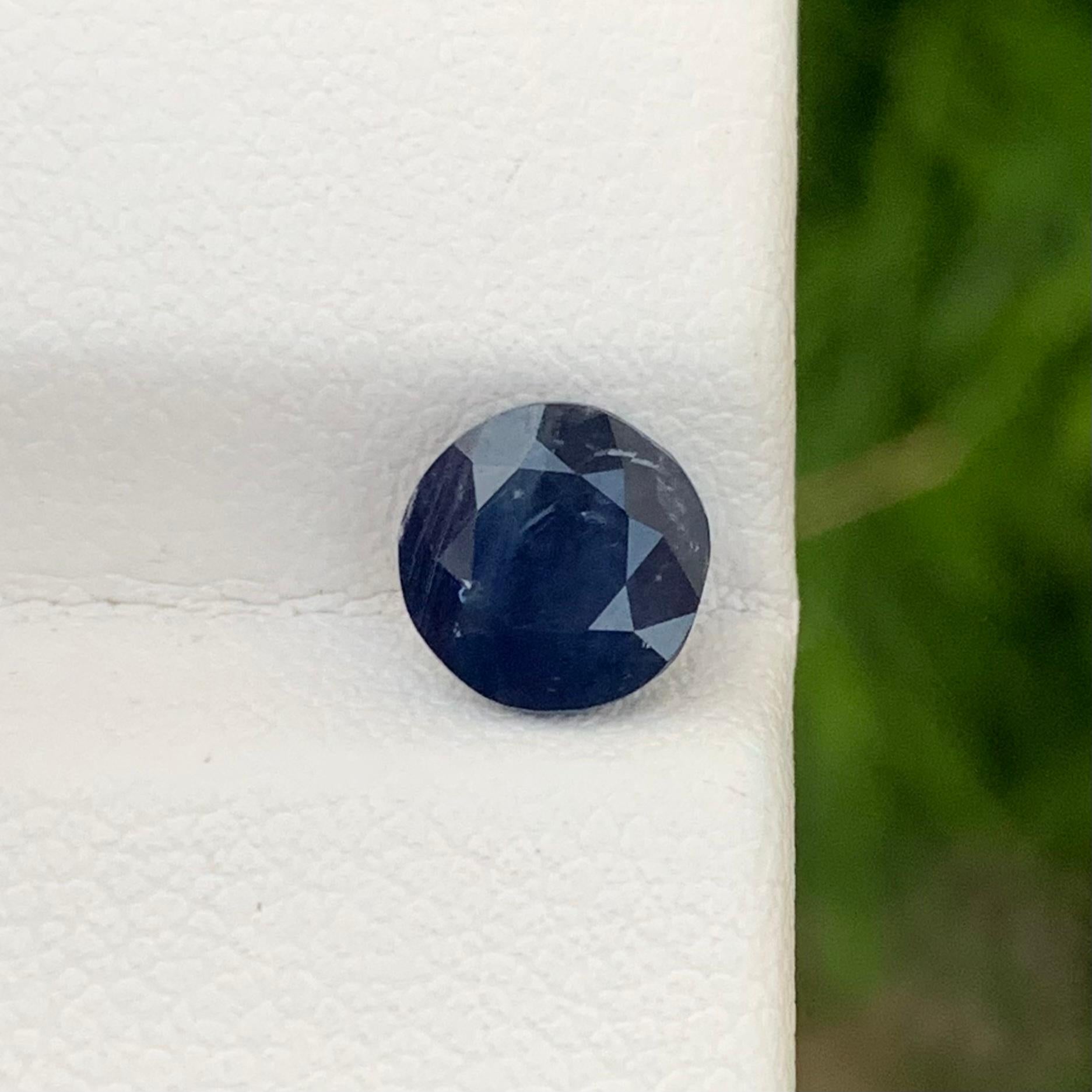 1.65 Carat Natural Loose Blue Sapphire Round Cut Ring Gemstone  For Sale 7