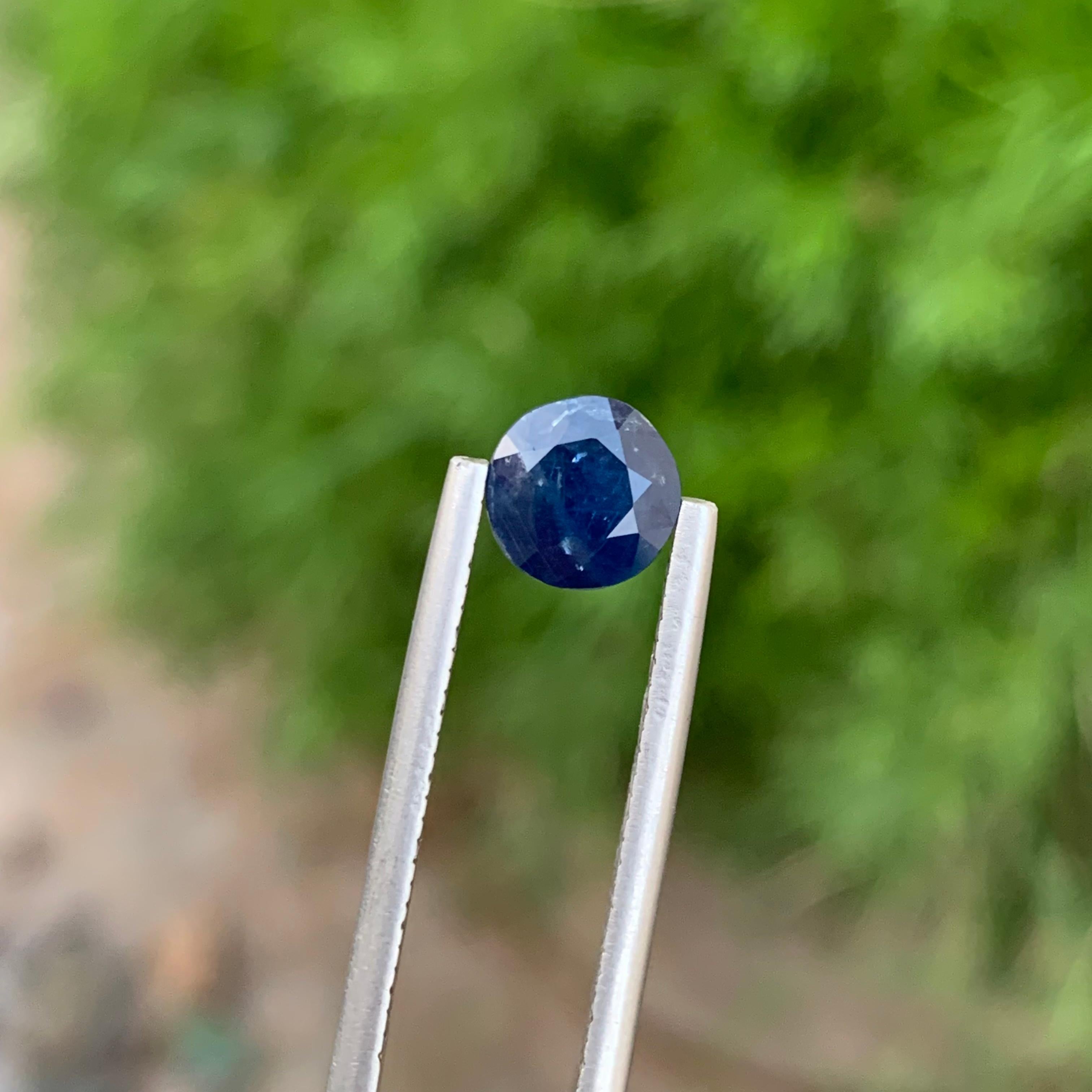 Loose Blue Sapphire 
Weight: 1.65 Carats 
Dimension: 6.7x6.6x4.5 Mm
Origin: Madagascar Africa 
Color: Blue 
Shape: Round 
Certificate: On Customer Demand 
Blue sapphire, the gemstone of royalty and wisdom, has captivated humanity for centuries with