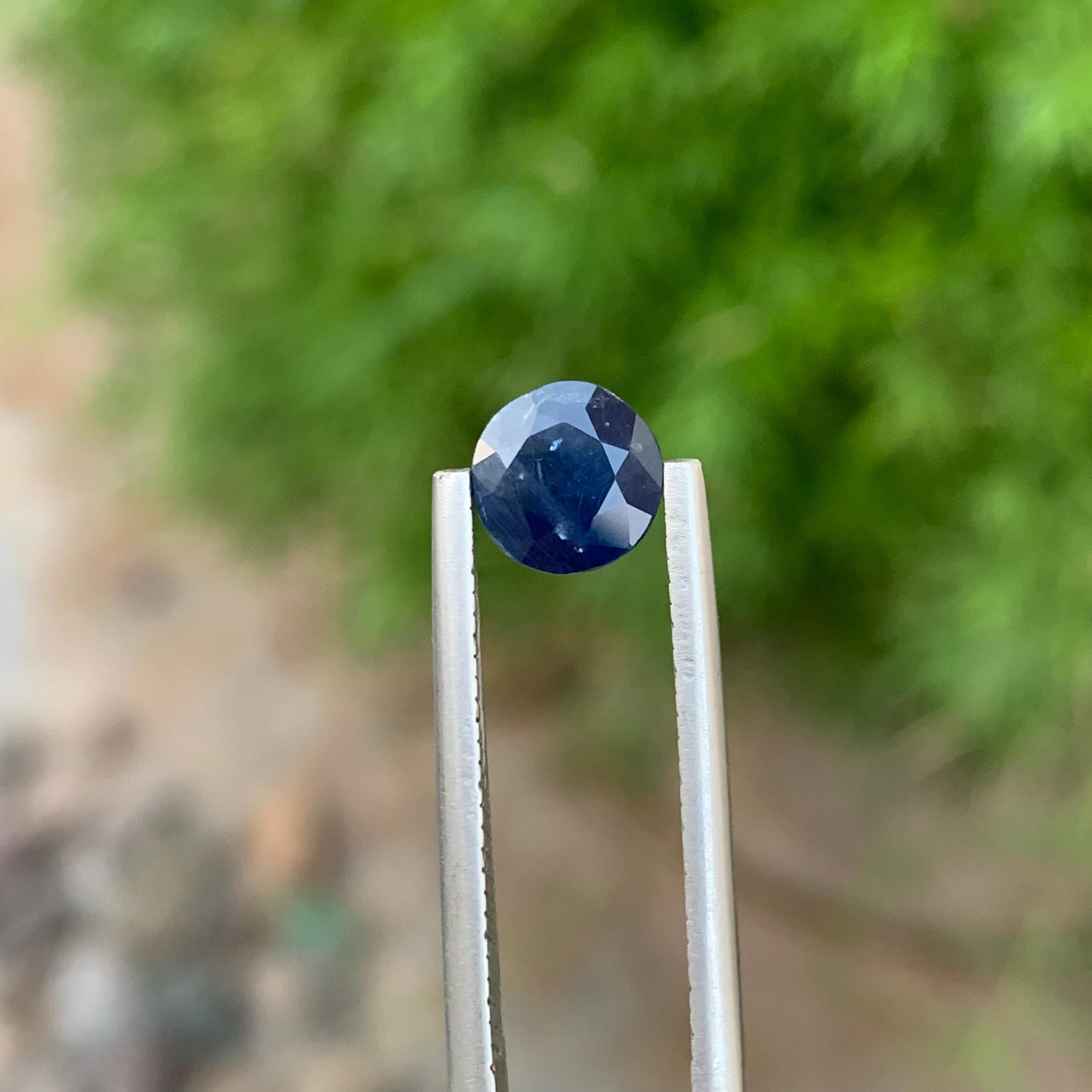 1.65 Carat Natural Loose Blue Sapphire Round Cut Ring Gemstone  For Sale 3