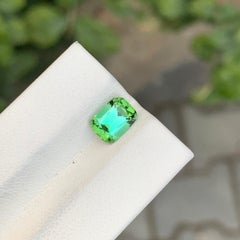 1.65 Carat Natural Loose Bluish Green Tourmaline Cushion Shape Gem