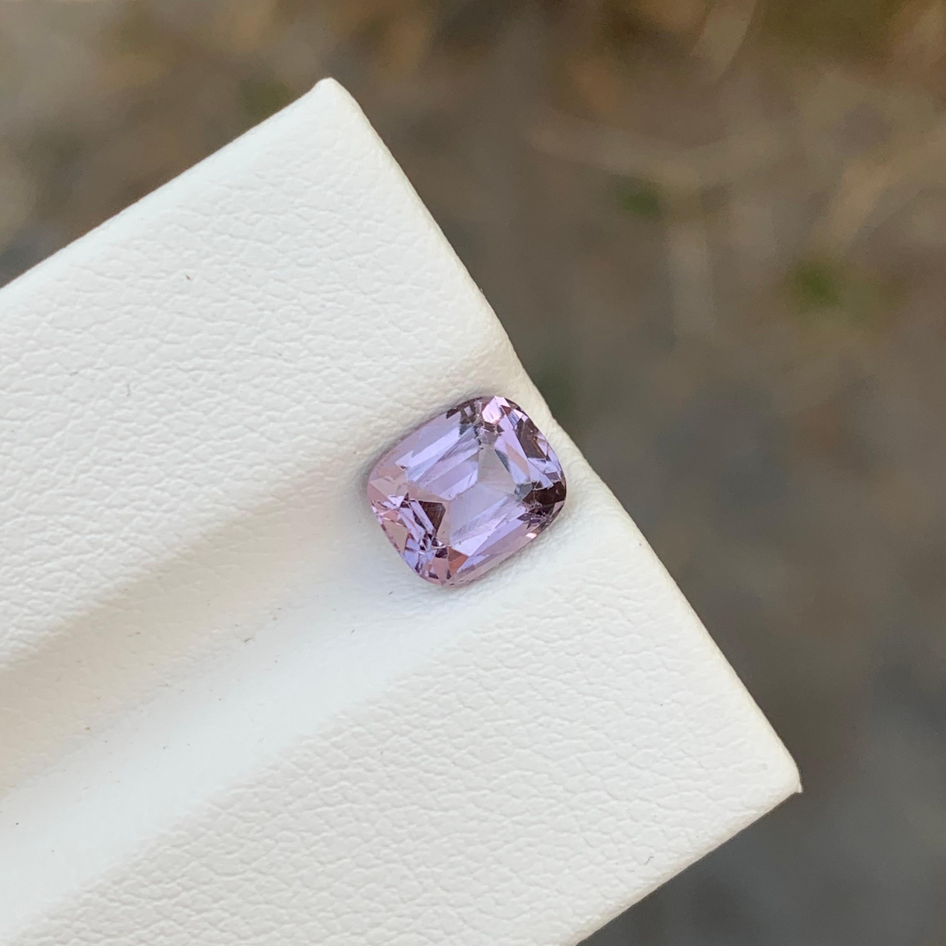 Women's or Men's 1.65 Carat Natural Loose Cushion Shape Purple Tourmaline Gem For Jewellery For Sale