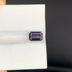 1.65 Carat Natural Loose Deep Gray Spinel Stone Emerald Cut Burmese Gemstone