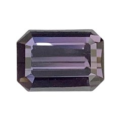 1.65 Carat Natural Loose Deep Gray Spinel Stone Emerald Cut Burmese Gemstone