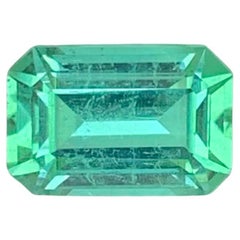 1.65 Carat Natural Loose Emerald Color Tourmaline Emerald Cut From Afghanistan