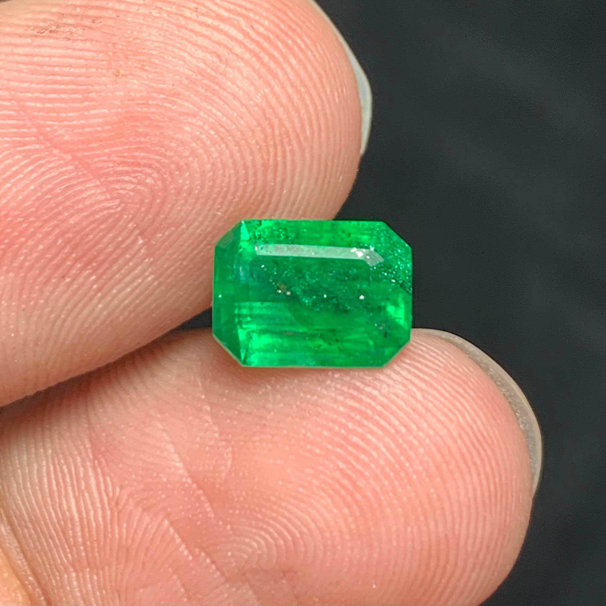 Loose Emerald
Weight: 1.65 Carats
Dimensions: 8.6 x 6.4 x 4 Mm
Origin: Swat Pakistan
Shape: Emerald
Color: Green
Treatment: Non
Certificate: On Demand

The Swat Emerald, also known as the Mingora Emerald, is a rare and highly prized gemstone