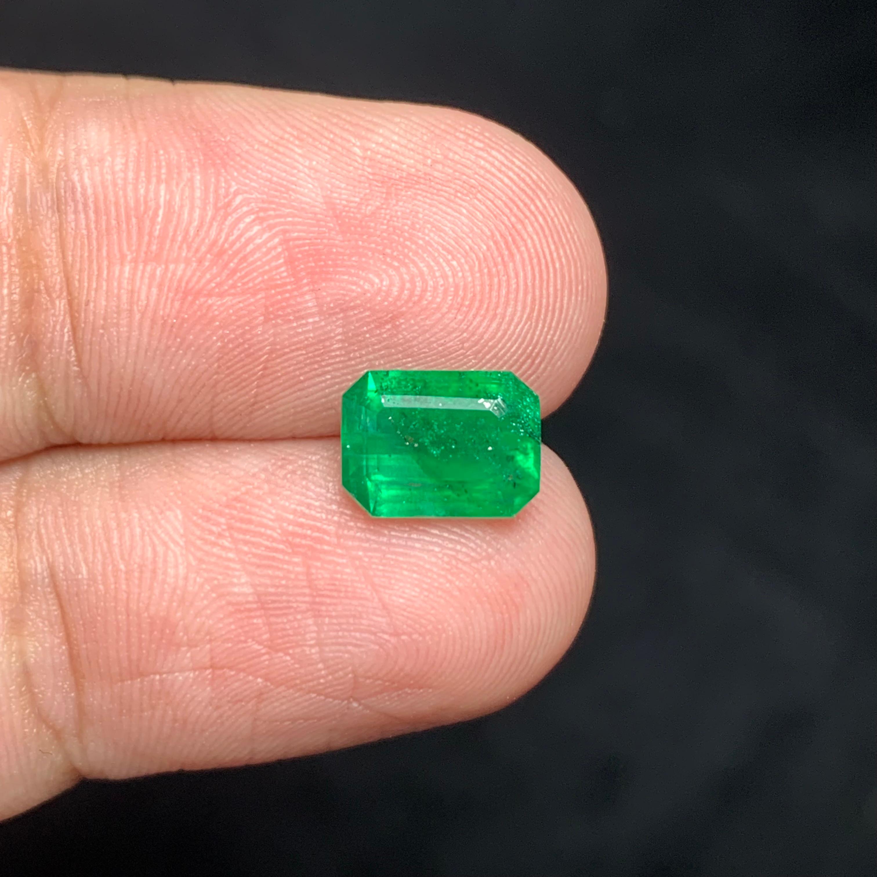Arts and Crafts 1.65 Carat Natural Loose Emerald Shape Gem For Engagement Ring For Sale