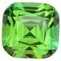1.65 Carat Natural Loose Green Tourmaline Cushion Shape Gem