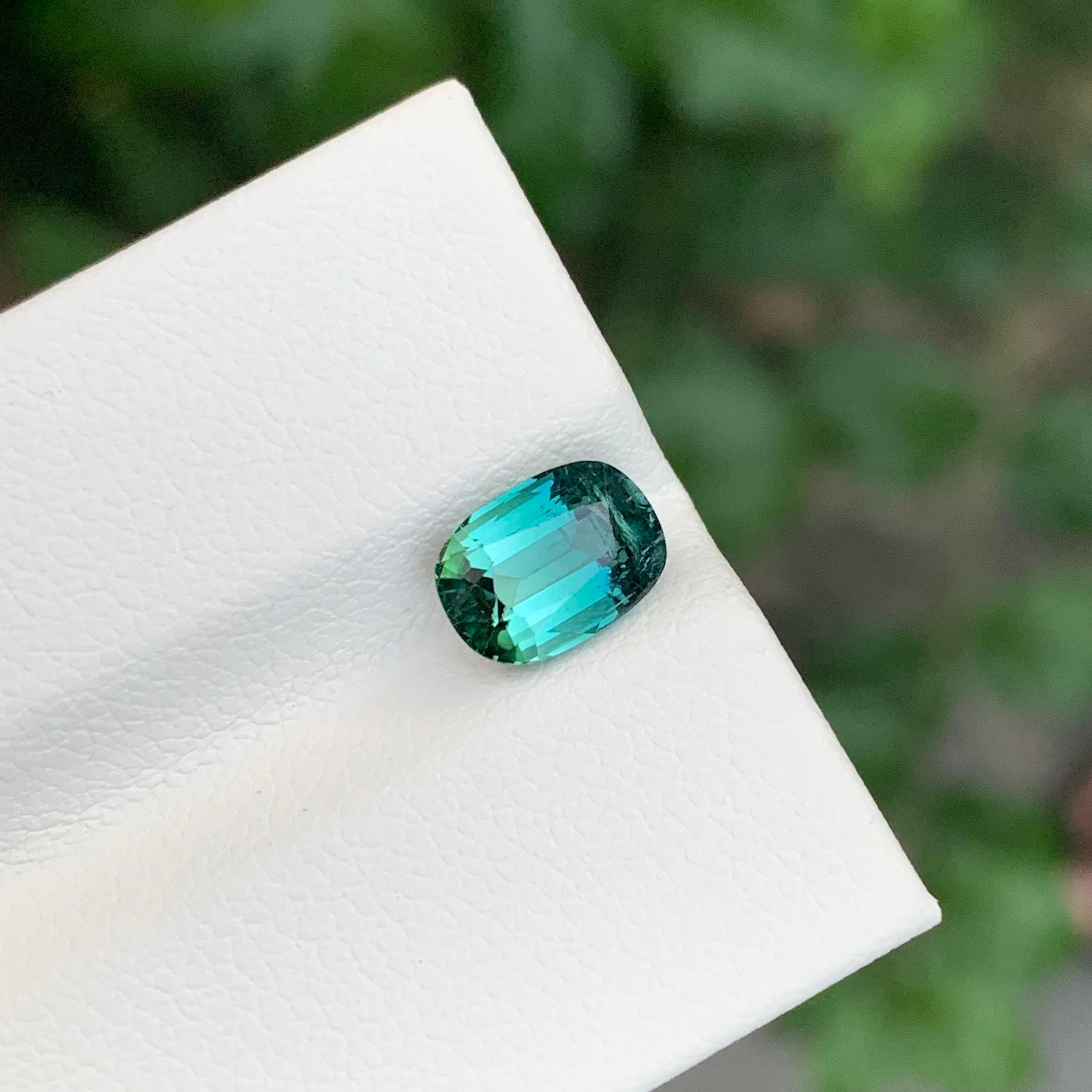 1.65 Carat Natural Loose Lagoon Shade Tourmaline Cushion Shape Gemstone (pierre précieuse en forme de coussin) en vente 2