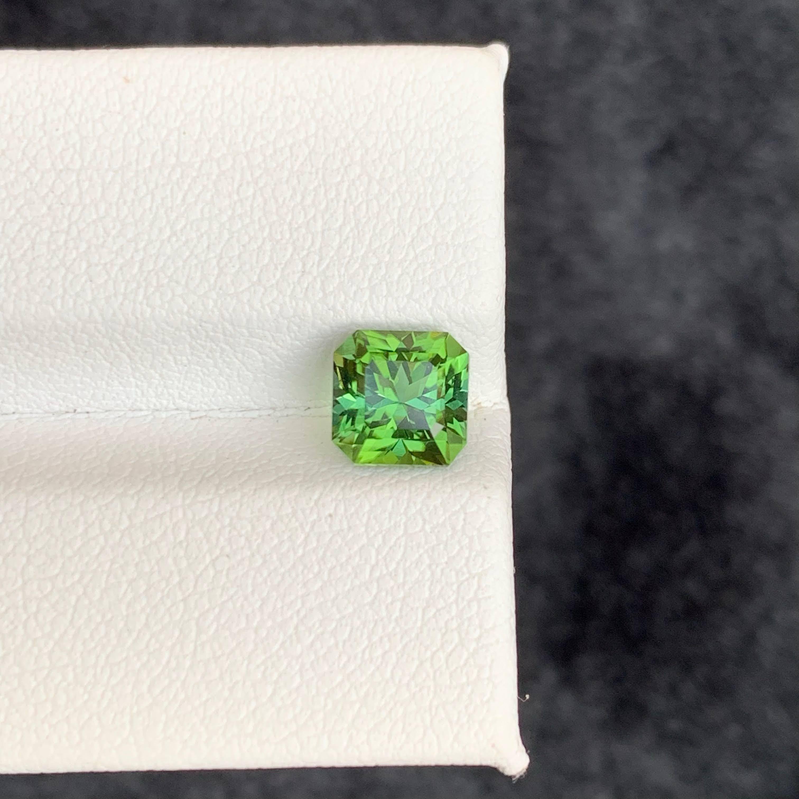 1.65 Carat Nature Loose Mine Green Tourmaline Asscher Cut Afghan Gemstone (pierre précieuse afghane) en vente 5