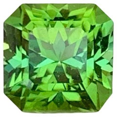 1.65 Carat Natural Loose Mine Green Tourmaline Asscher Cut Afghan Gemstone