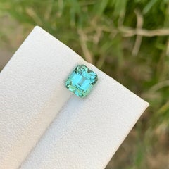 1.65 Carat Natural Loose Mint Tourmaline Emerald Shape Gem For Jewellery
