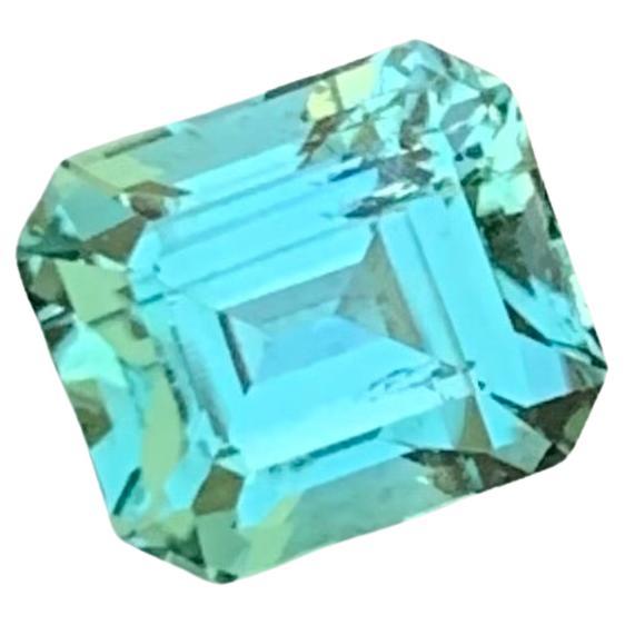 1.65 Carat Natural Loose Mint Tourmaline Emerald Shape Gem For Jewellery  For Sale