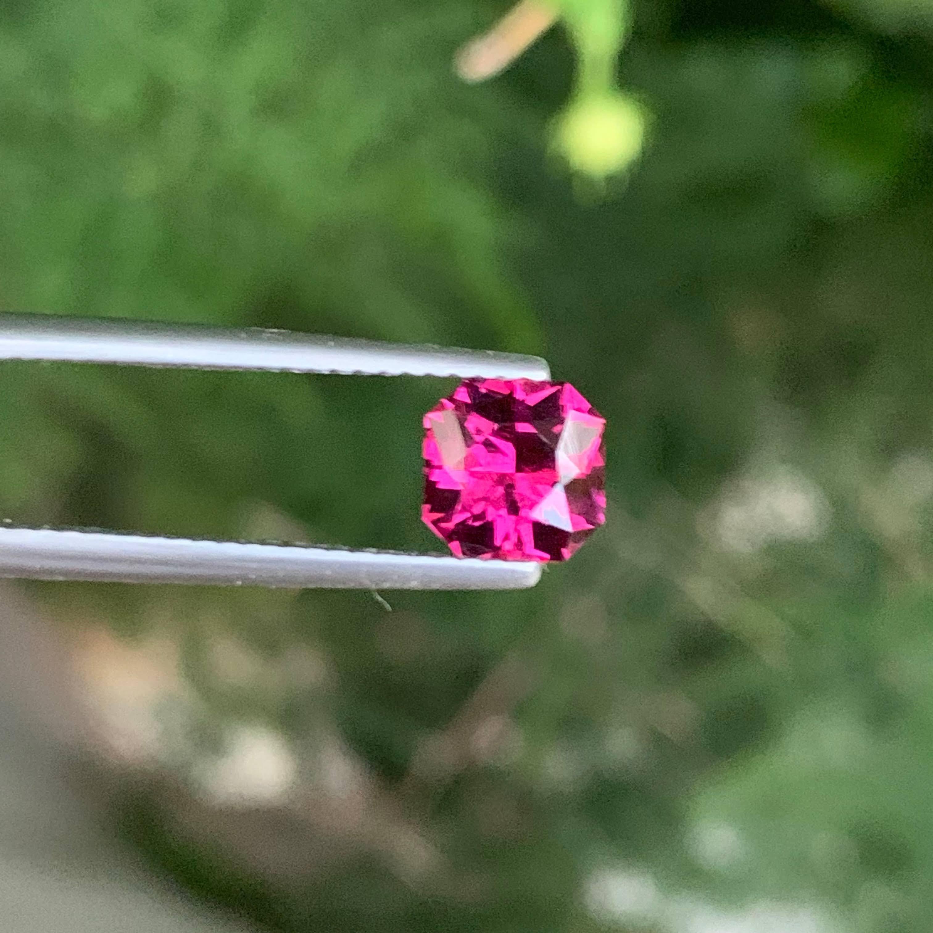1.65 Carat Natural Loose Pink Garnet Step Asscher Cut Natural African Gemstone For Sale 3
