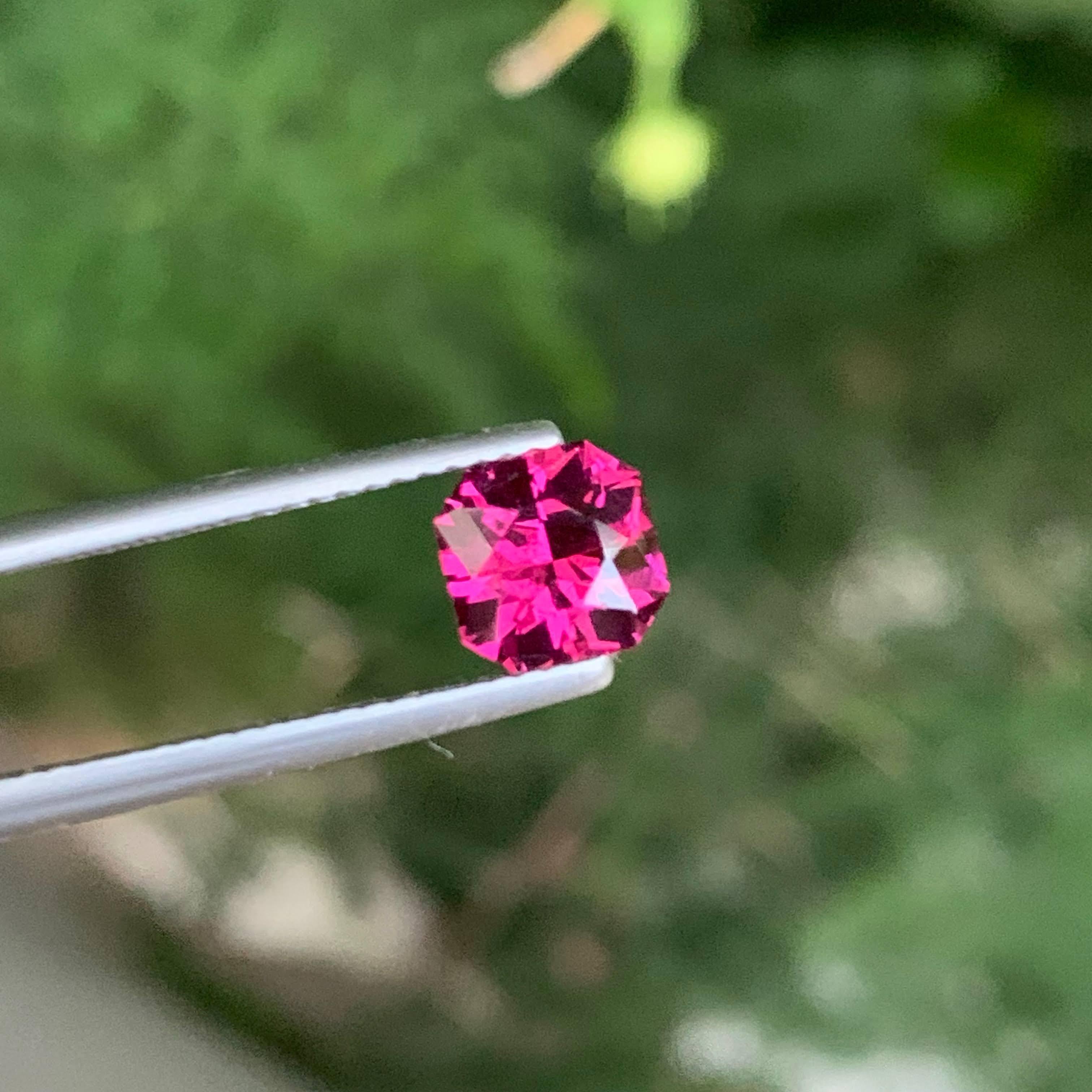1.65 Carat Natural Loose Pink Garnet Step Asscher Cut Natural African Gemstone For Sale 4
