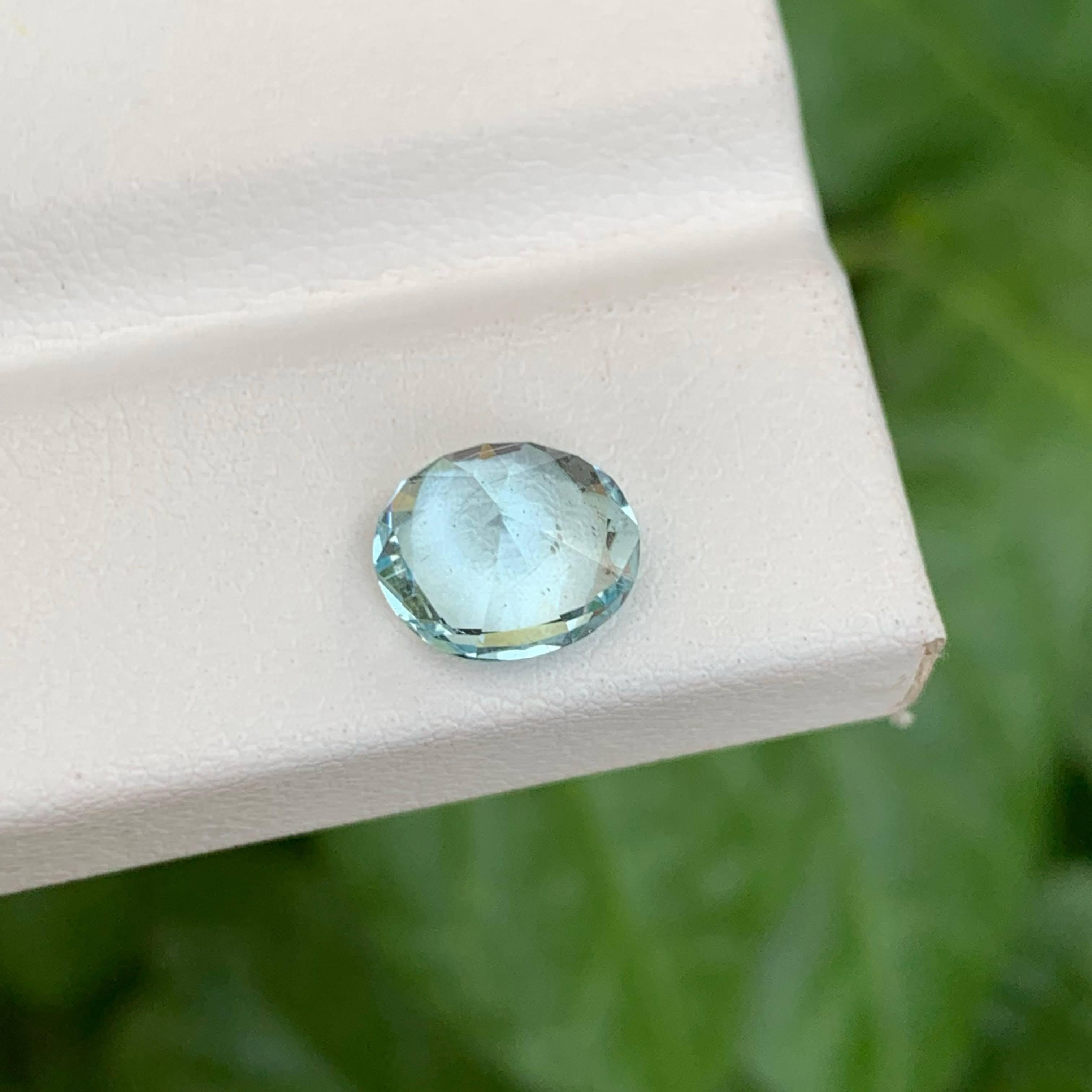 1,65 Karat Natürlicher Lose Meer Blauer Aquamarin Oval Schliff Madagaskars Edelstein im Angebot 2