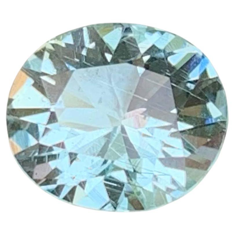 1,65 Karat Natürlicher Lose Meer Blauer Aquamarin Oval Schliff Madagaskars Edelstein im Angebot