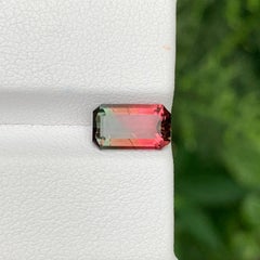 1.65 Carat Natural Loose Watermelon Tourmaline Emerald Cut Afghan Gemstone