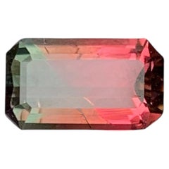 1.65 Carat Natural Loose Watermelon Tourmaline Emerald Cut Afghan Gemstone