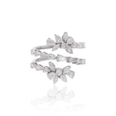 1.65 Carat Pear Round Marquise Diamond Spring Ring 14 Karat White Gold Jewelry