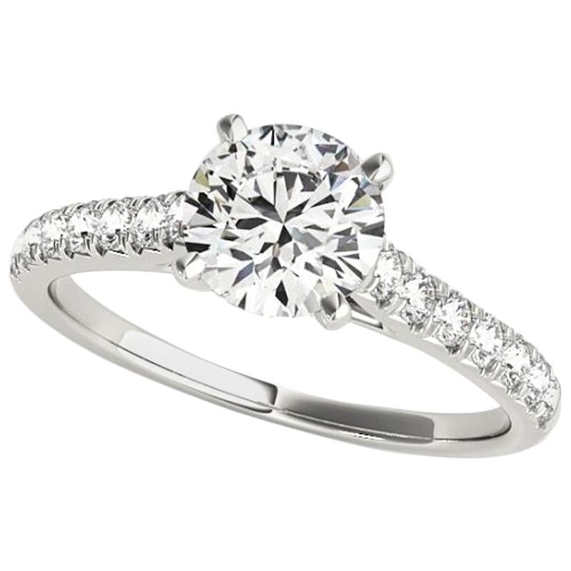 1.65 Carat Round Brilliant Cut Diamond Engagement Ring GIA Certified For Sale