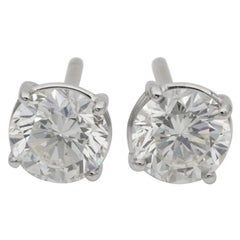 1.65 Carat Round Brilliant Cut Diamond Studs IGN Certified