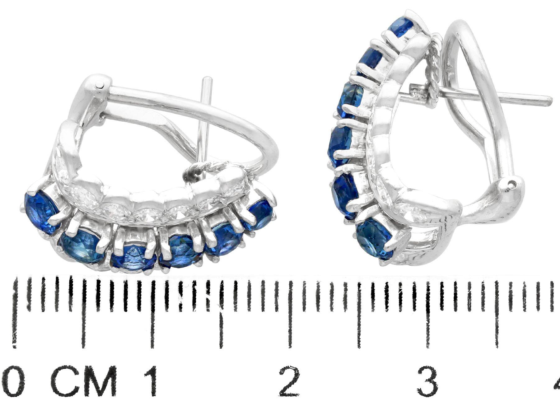 1.65 Carat Sapphire and 1.28 Carat Diamond Platinum Earrings by Tiffany & Co. 1