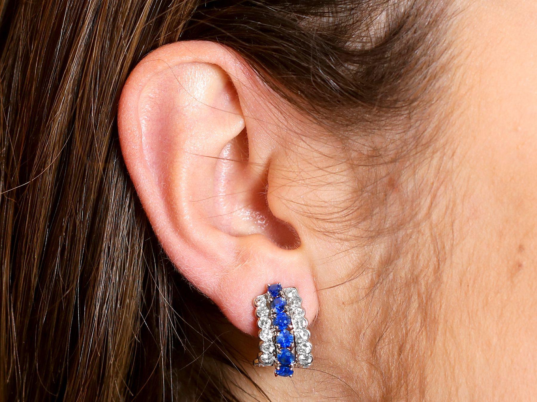 1.65 Carat Sapphire and 1.28 Carat Diamond Platinum Earrings by Tiffany & Co. 3