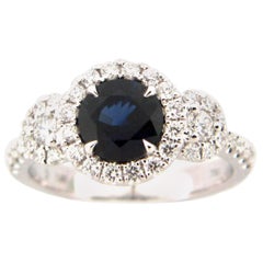 Bague cocktail saphir et diamant de 1,65 carat