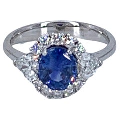 1.65 Carat Sapphire & Diamond Engagement Ring