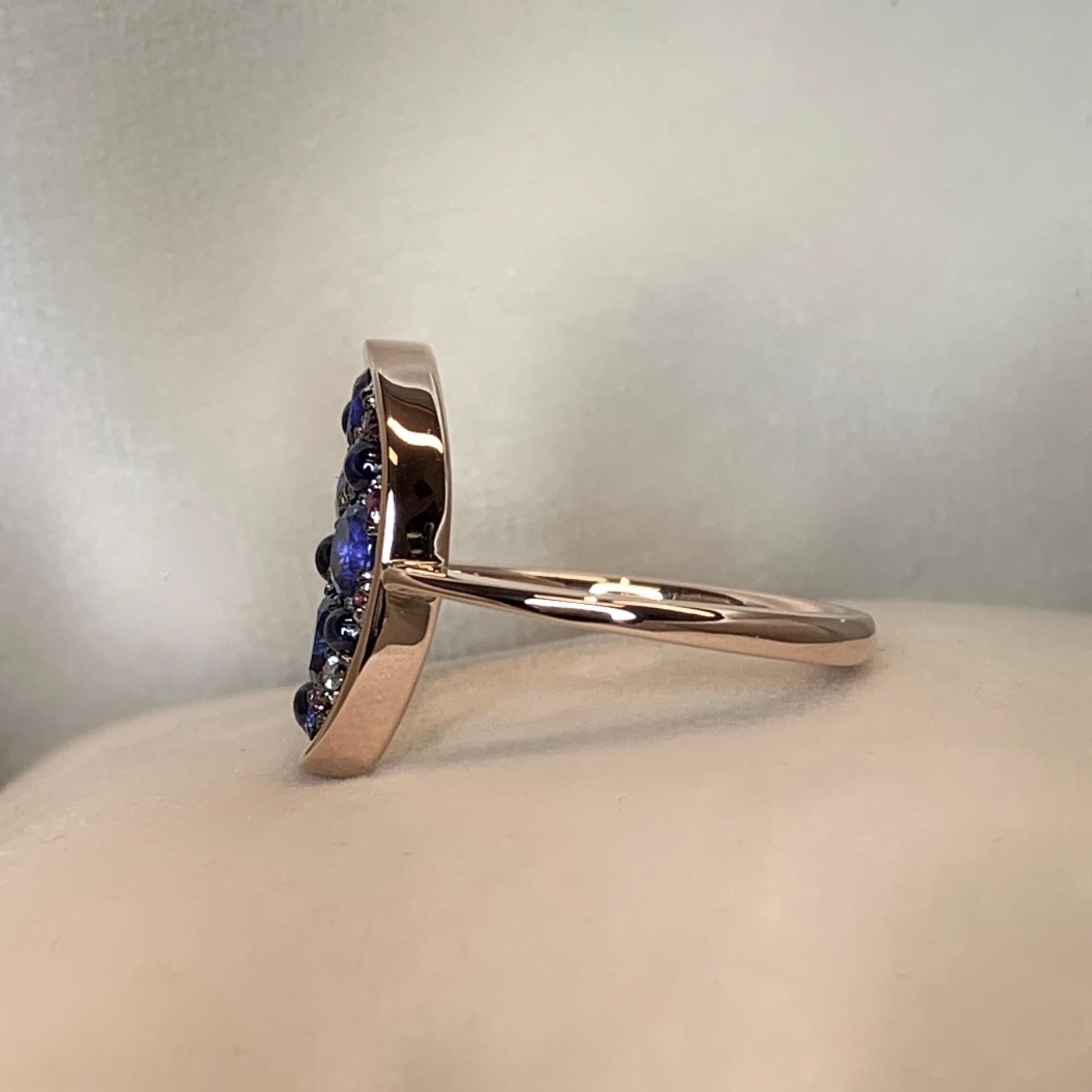 1.65 Carat Sapphire & Purple Diamond Pave Ring 4