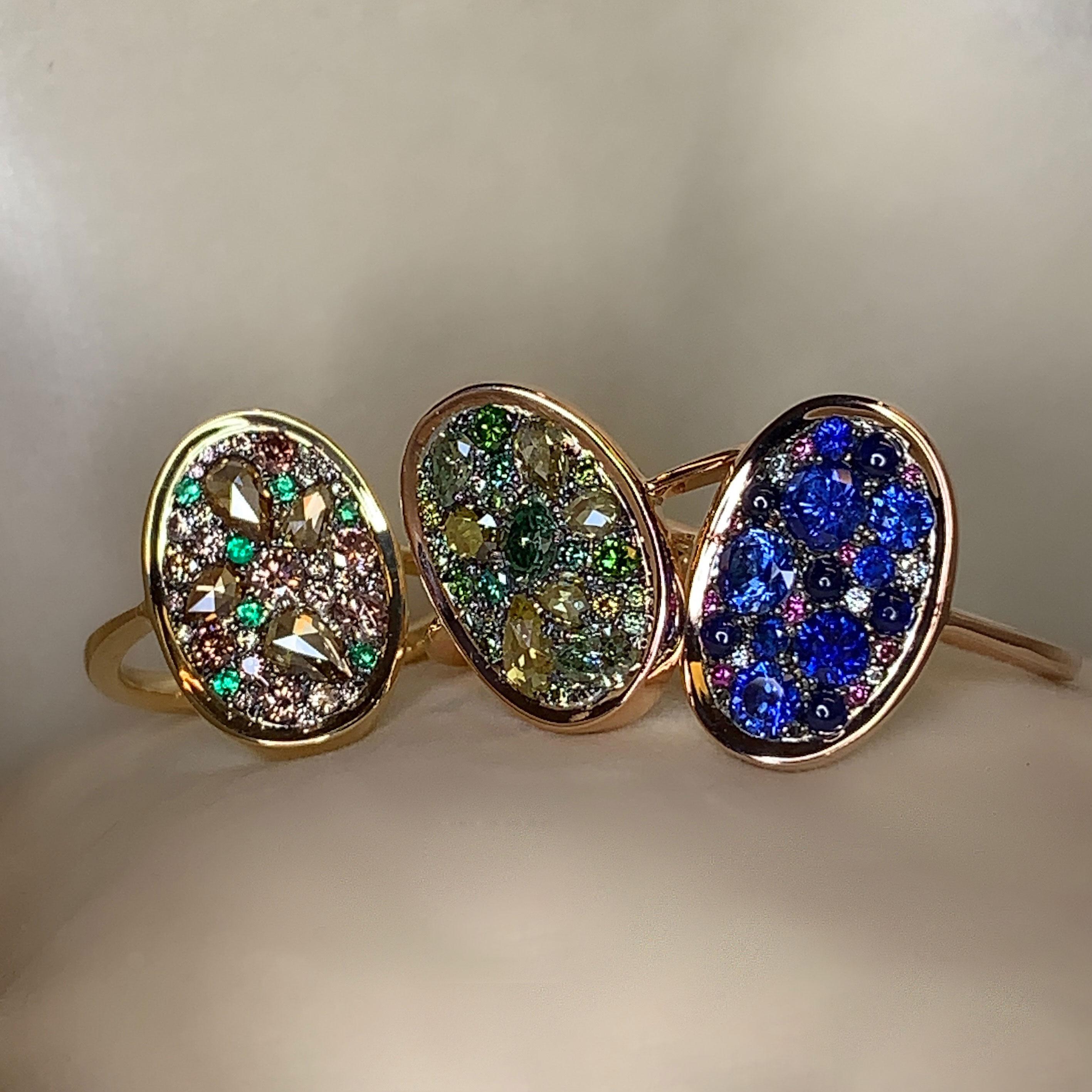 1.65 Carat Sapphire & Purple Diamond Pave Ring 11