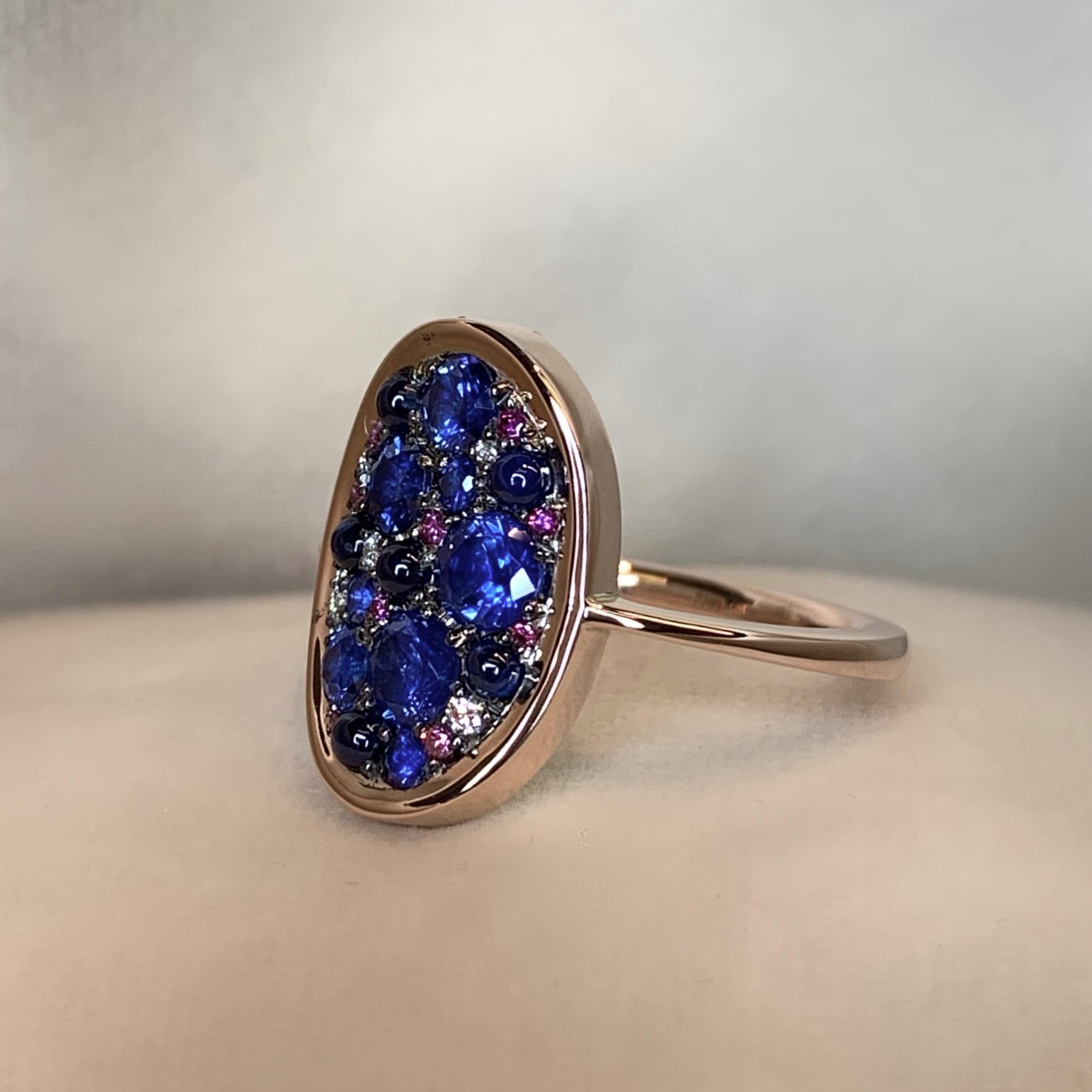 Women's 1.65 Carat Sapphire & Purple Diamond Pave Ring