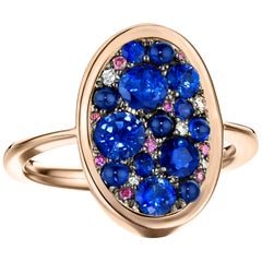 1.65 Carat Sapphire 
Purple Diamond Pave Ring