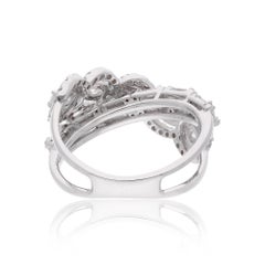 1.65 Carat SI/H Multi Brilliant Cut Diamond Ring 18 Karat White Gold Jewelry