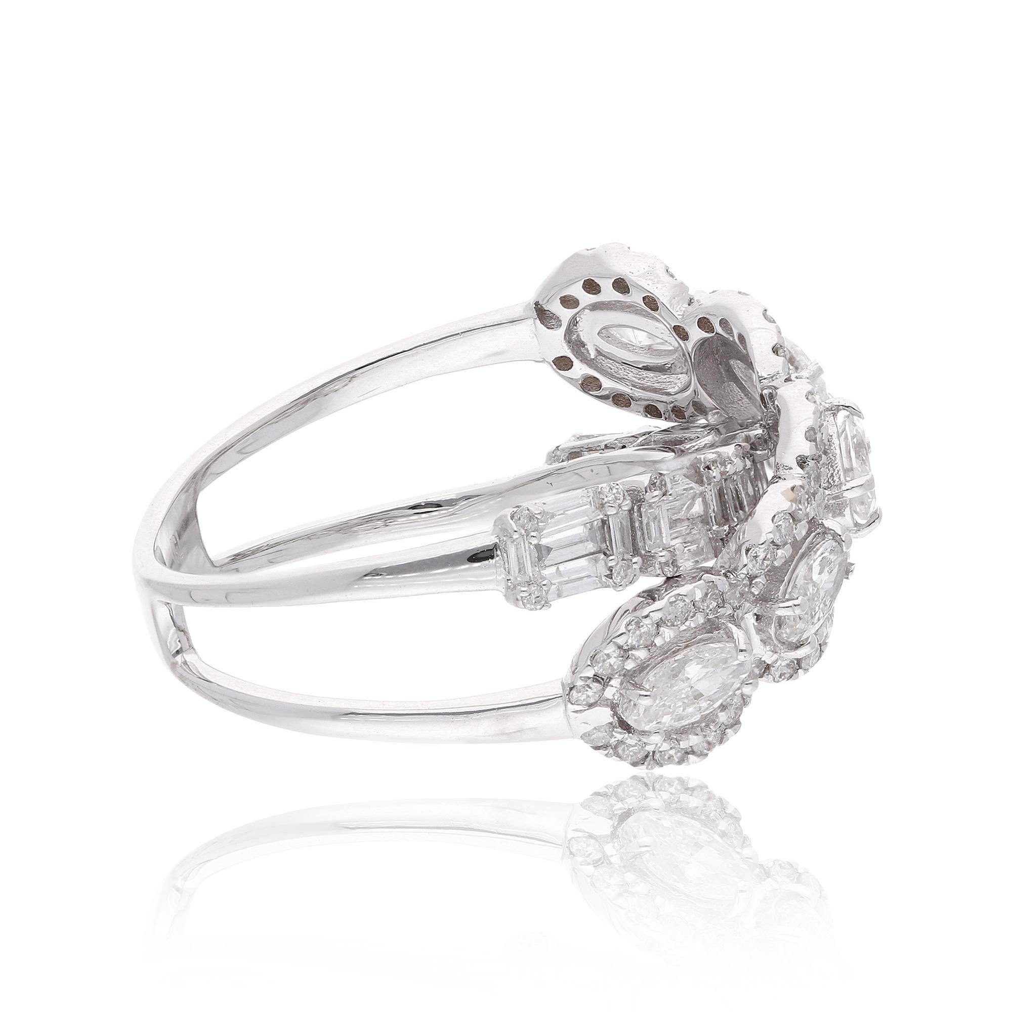 1,65 Karat SI/H Diamantring aus 18 Karat Weißgold mit mehreren Diamanten im Brillantschliff (Moderne) im Angebot