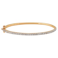 1,65 Karat SI/HI Diamant-Pavé-Armreif, elegantes Armband aus 18 Karat Gelbgold